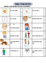 Bài tập Tiếng Anh Lớp 4 - Theme 3 Body and face